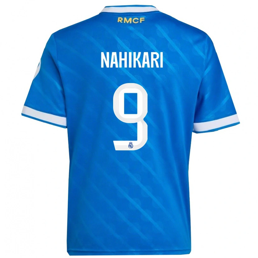 Danxen Hombre Camiseta Nahikari Garcia #9 Azul Blanco Equipación Tercera 2025/26 La Camisa