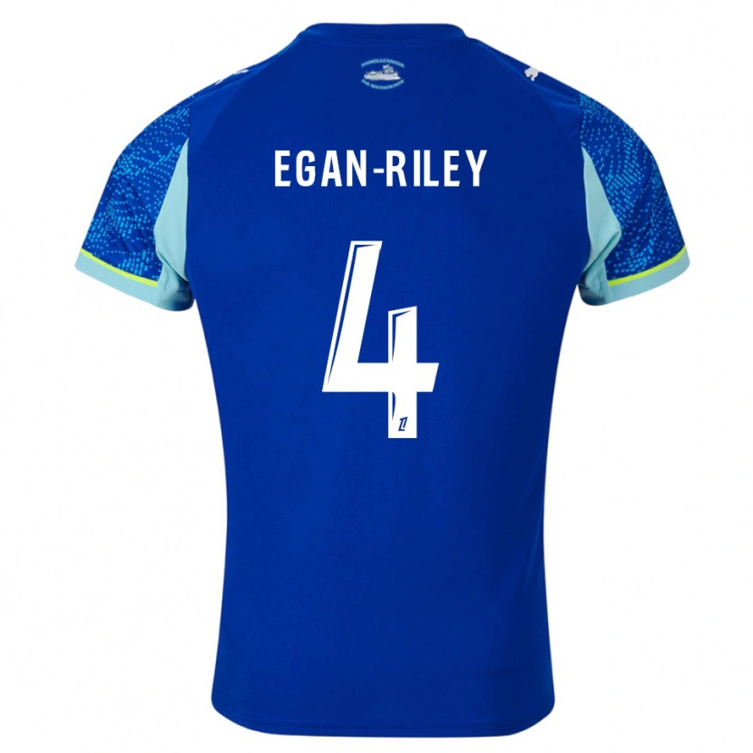Danxen Hombre Camiseta Cj Egan-Riley #4 Celeste Blanco Equipación Tercera 2025/26 La Camisa