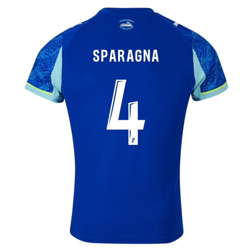 Danxen Hombre Camiseta Stéphane Sparagna #4 Celeste Blanco Equipación Tercera 2025/26 La Camisa