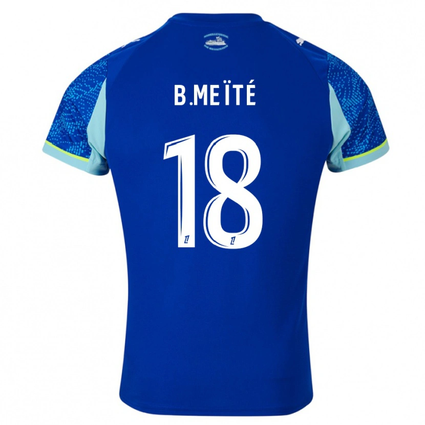 Danxen Hombre Camiseta Bamo Meïté #18 Celeste Blanco Equipación Tercera 2025/26 La Camisa
