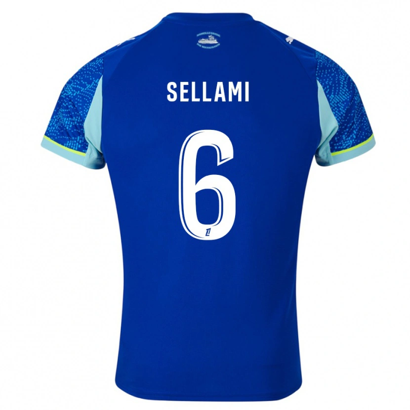 Danxen Hombre Camiseta Yanis Sellami #6 Celeste Blanco Equipación Tercera 2025/26 La Camisa
