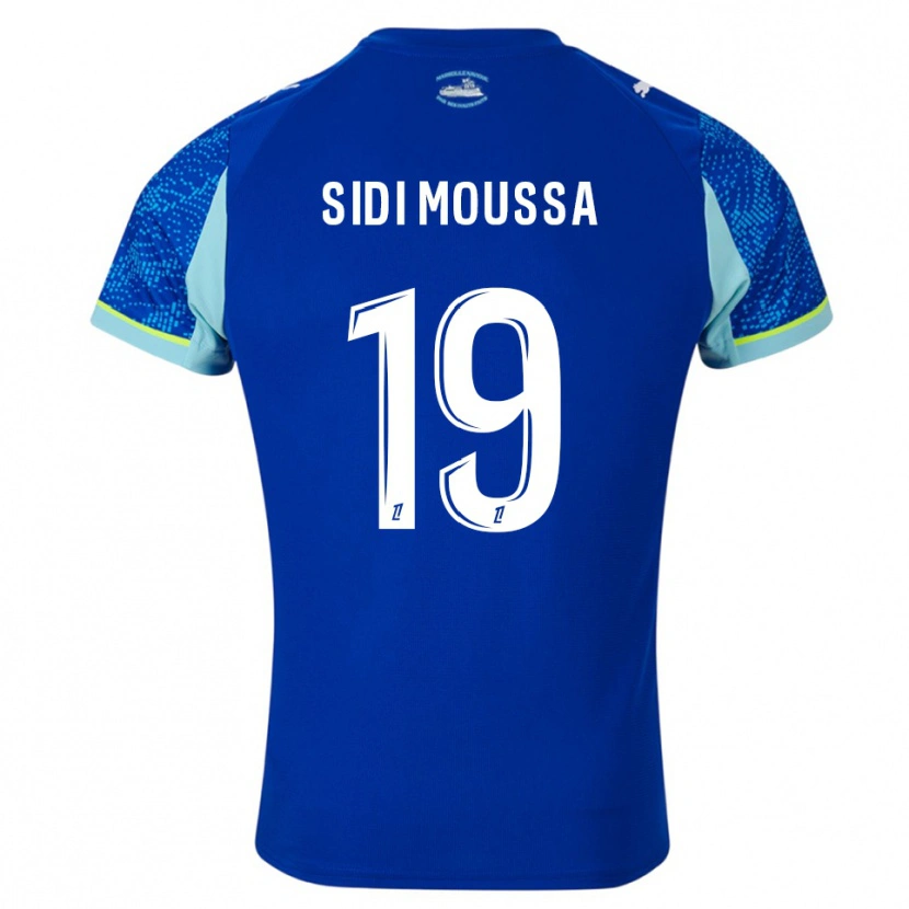 Danxen Hombre Camiseta Salima Sidi Moussa #19 Celeste Blanco Equipación Tercera 2025/26 La Camisa
