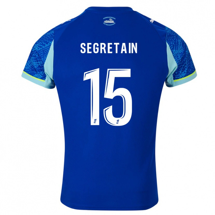 Danxen Hombre Camiseta Julie Ségrétain #15 Celeste Blanco Equipación Tercera 2025/26 La Camisa