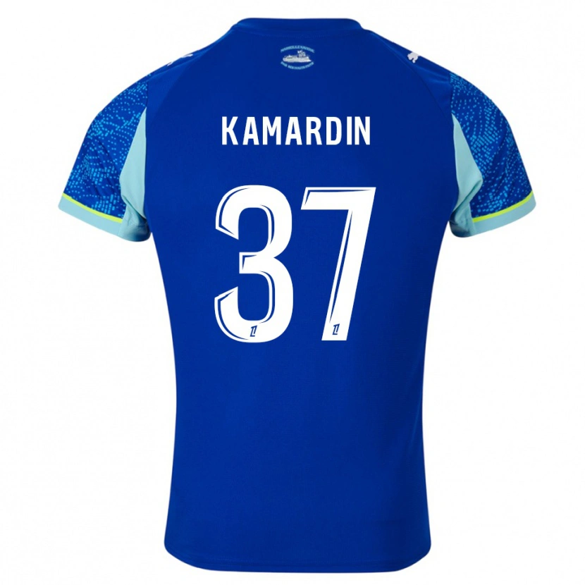 Danxen Hombre Camiseta Aaron Kamardin #37 Celeste Blanco Equipación Tercera 2025/26 La Camisa