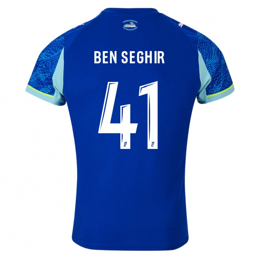 Danxen Hombre Camiseta Salim Ben Seghir #41 Celeste Blanco Equipación Tercera 2025/26 La Camisa