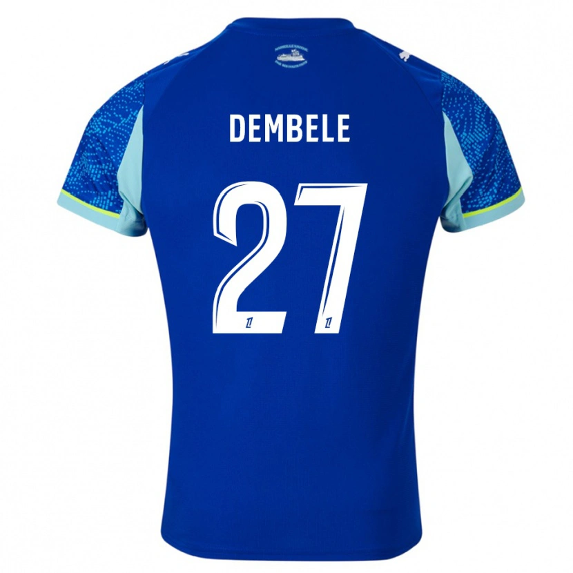 Danxen Hombre Camiseta Coumba Dembélé #27 Celeste Blanco Equipación Tercera 2025/26 La Camisa