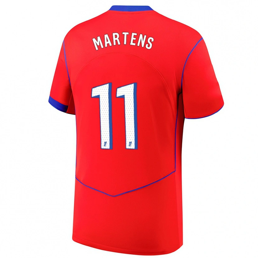 Danxen Hombre Camiseta Lieke Martens #11 Rojo Azul Blanco Equipación Tercera 2025/26 La Camisa