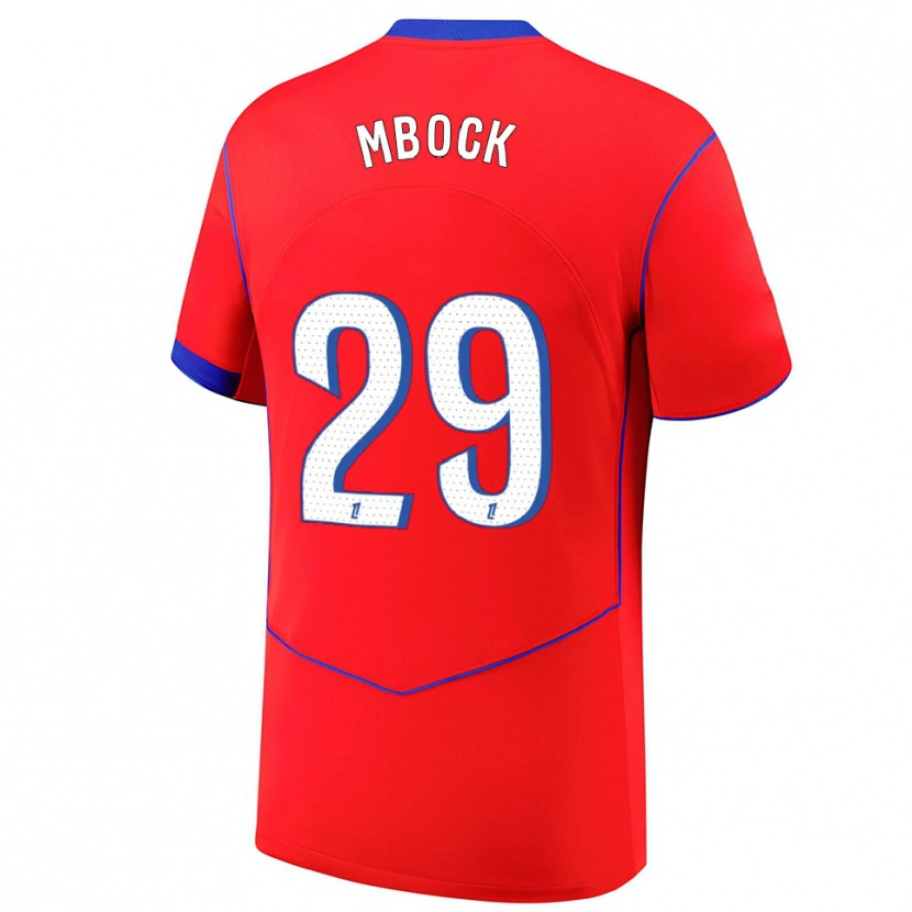 Danxen Hombre Camiseta Griedge Mbock #29 Rojo Azul Blanco Equipación Tercera 2025/26 La Camisa