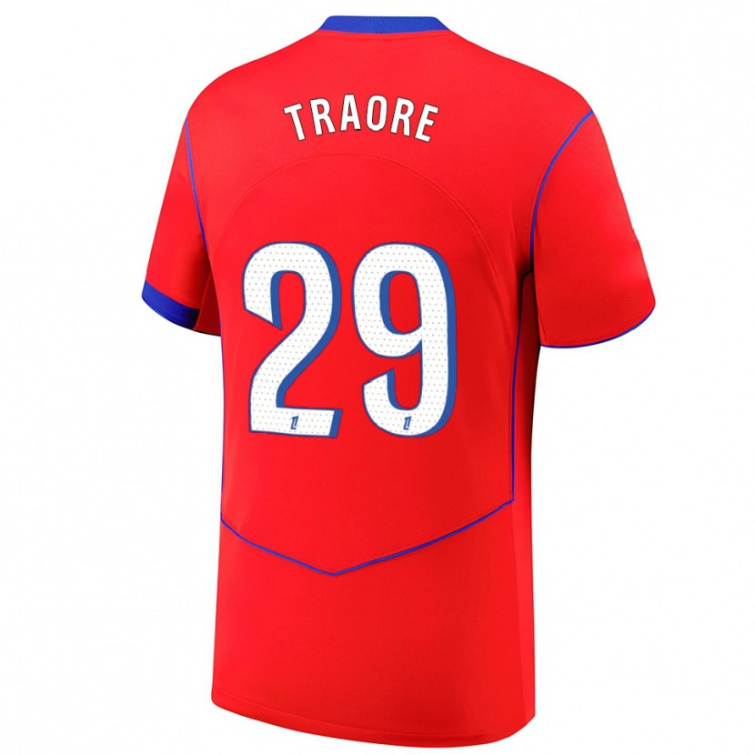 Danxen Hombre Camiseta Manssita Traoré #29 Rojo Azul Blanco Equipación Tercera 2025/26 La Camisa