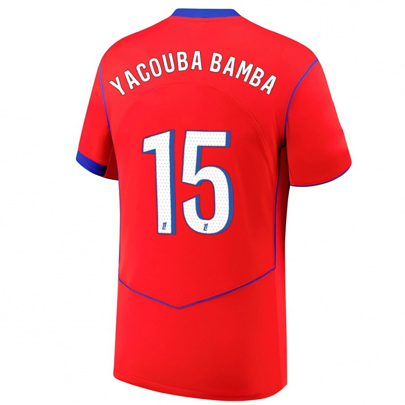 Danxen Hombre Camiseta Ben Yacouba Bamba #15 Rojo Azul Blanco Equipación Tercera 2025/26 La Camisa