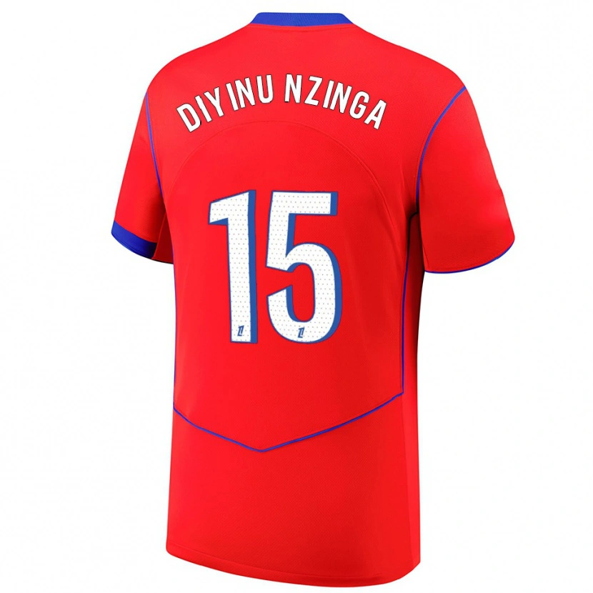 Danxen Hombre Camiseta Vainqueur Diyinu Nzinga #15 Rojo Azul Blanco Equipación Tercera 2025/26 La Camisa