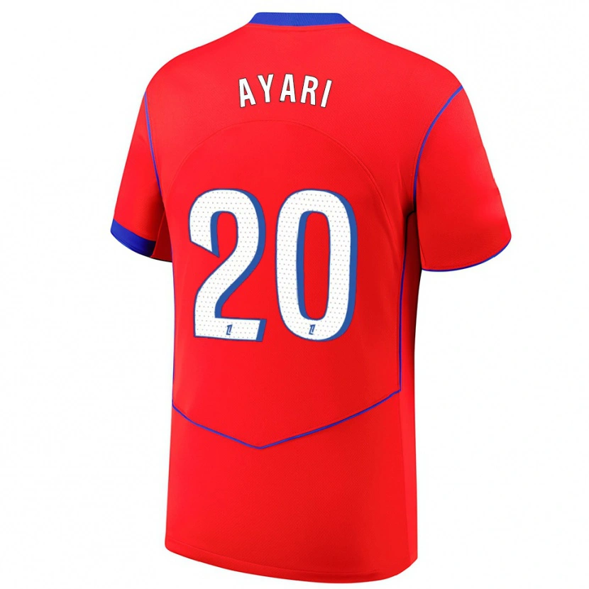 Danxen Hombre Camiseta Adam Ayari #20 Rojo Azul Blanco Equipación Tercera 2025/26 La Camisa