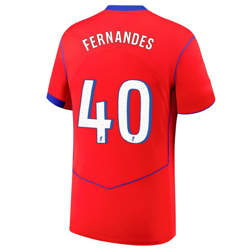 Danxen Hombre Camiseta Alyssa Fernandes #40 Rojo Azul Blanco Equipación Tercera 2025/26 La Camisa