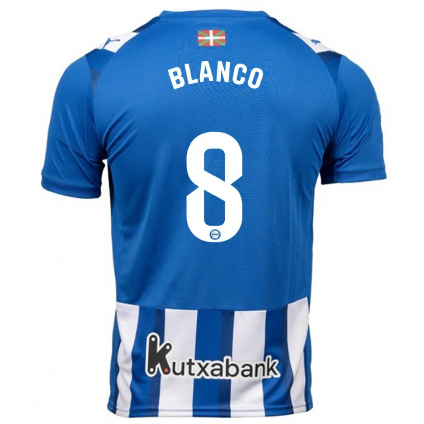 Danxen Mujer Camiseta Antonio Blanco #8 Azul Blanco 1ª Equipación 2025/26 La Camisa