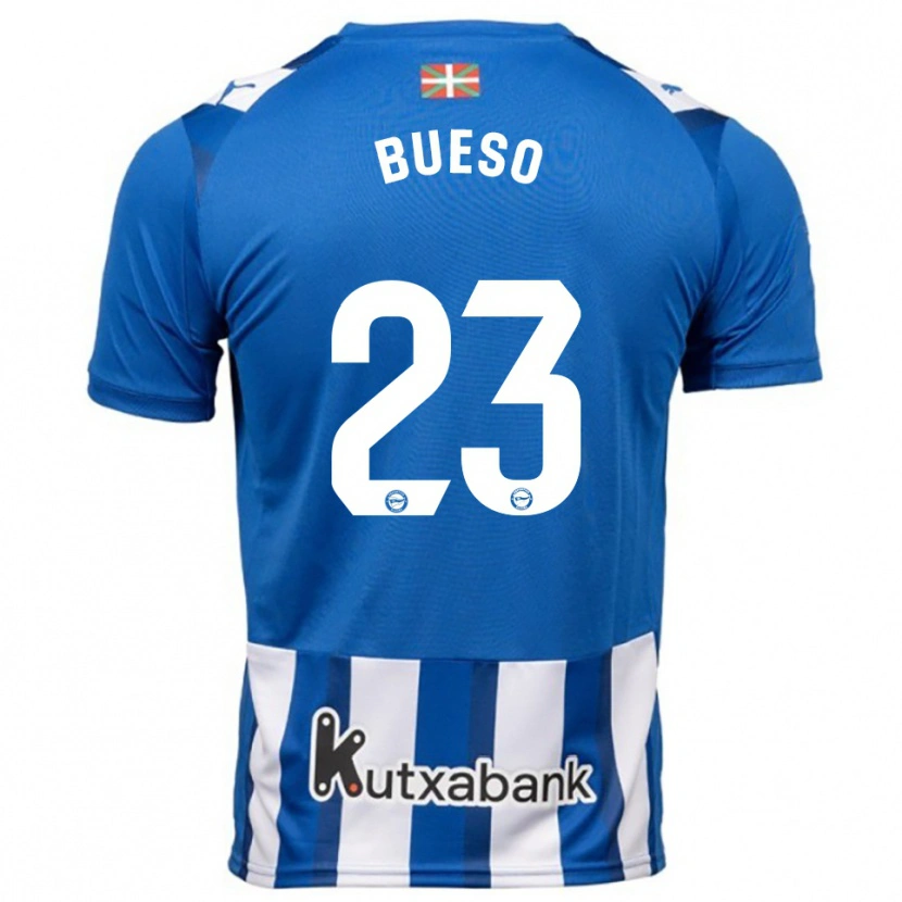 Danxen Mujer Camiseta Alejandro Bueso #23 Azul Blanco 1ª Equipación 2025/26 La Camisa