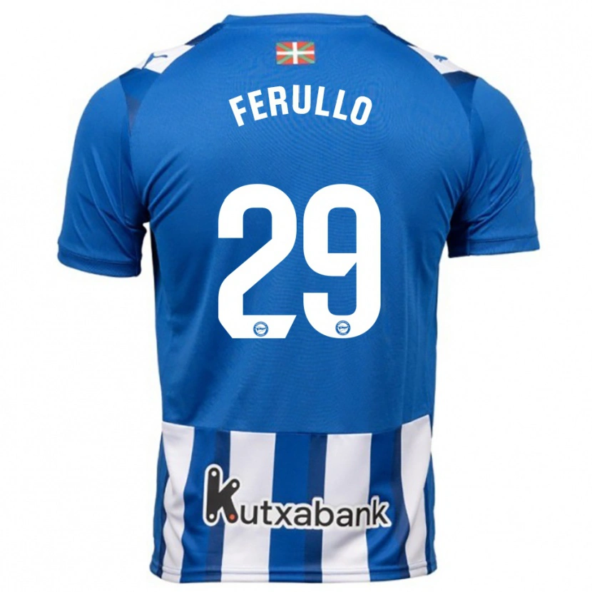 Danxen Mujer Camiseta Flavio Ferullo #29 Azul Blanco 1ª Equipación 2025/26 La Camisa