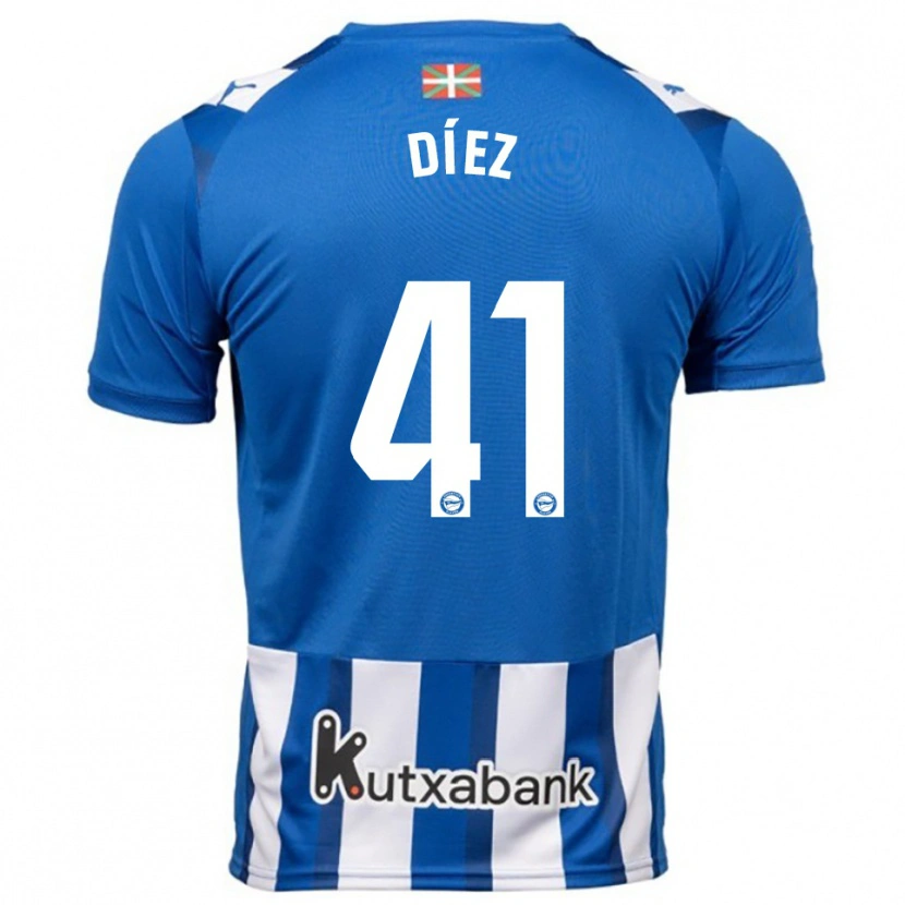 Danxen Mujer Camiseta Victor Díez #41 Azul Blanco 1ª Equipación 2025/26 La Camisa
