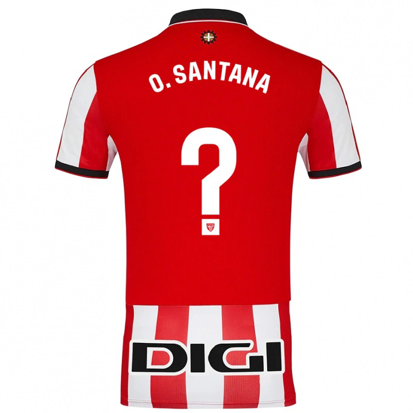 Danxen Mujer Camiseta Olatz Santana Amado #0 Rojo Blanco 1ª Equipación 2025/26 La Camisa
