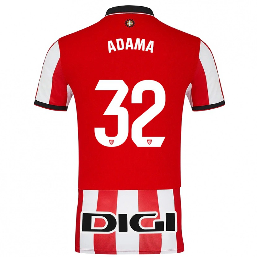 Danxen Mujer Camiseta Adama Boiro #32 Rojo Blanco 1ª Equipación 2025/26 La Camisa