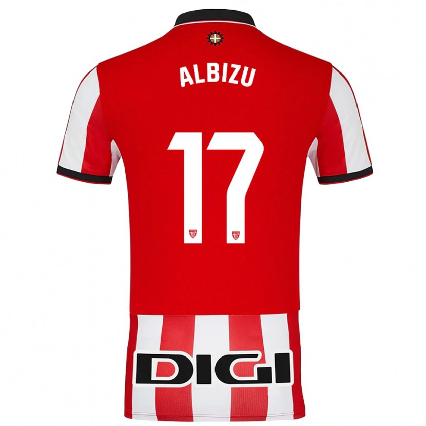 Danxen Mujer Camiseta Alain Albizu #17 Rojo Blanco 1ª Equipación 2025/26 La Camisa