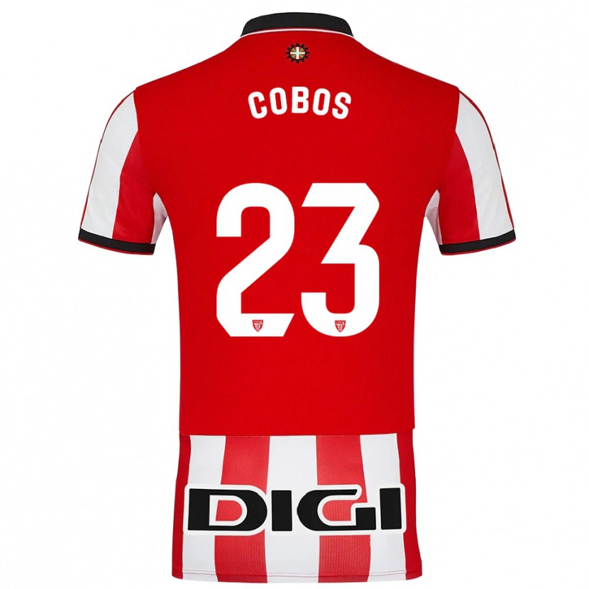 Danxen Mujer Camiseta Alain Cobos #23 Rojo Blanco 1ª Equipación 2025/26 La Camisa