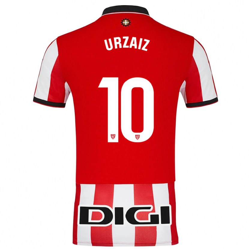 Danxen Mujer Camiseta Unax Urzaiz #10 Rojo Blanco 1ª Equipación 2025/26 La Camisa
