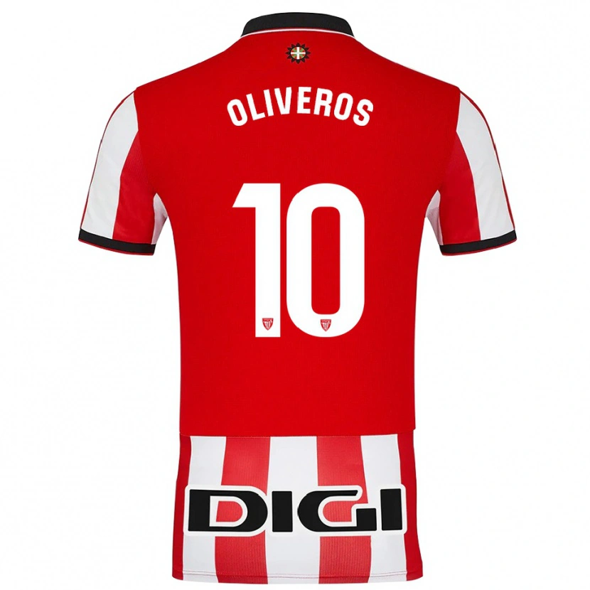 Danxen Mujer Camiseta Aimar Oliveros #10 Rojo Blanco 1ª Equipación 2025/26 La Camisa