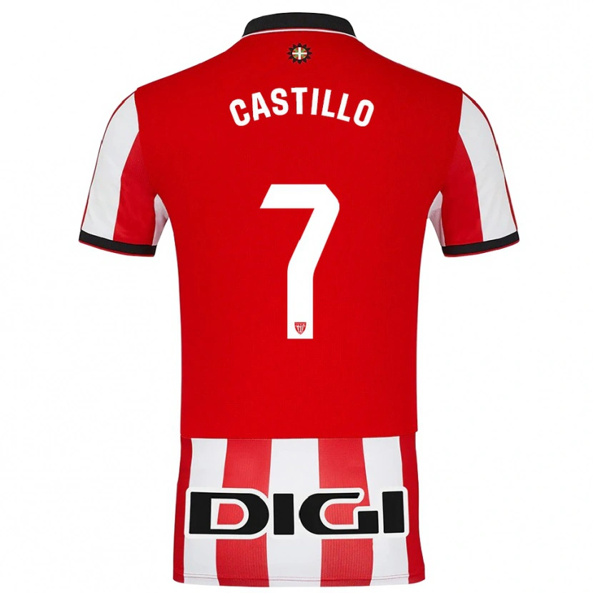 Danxen Mujer Camiseta Unai Castillo #7 Rojo Blanco 1ª Equipación 2025/26 La Camisa