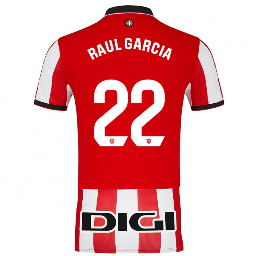 Danxen Mujer Camiseta Raul Garcia #22 Rojo Blanco 1ª Equipación 2025/26 La Camisa