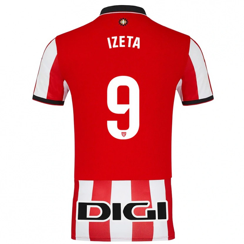 Danxen Mujer Camiseta Urko Izeta #9 Rojo Blanco 1ª Equipación 2025/26 La Camisa