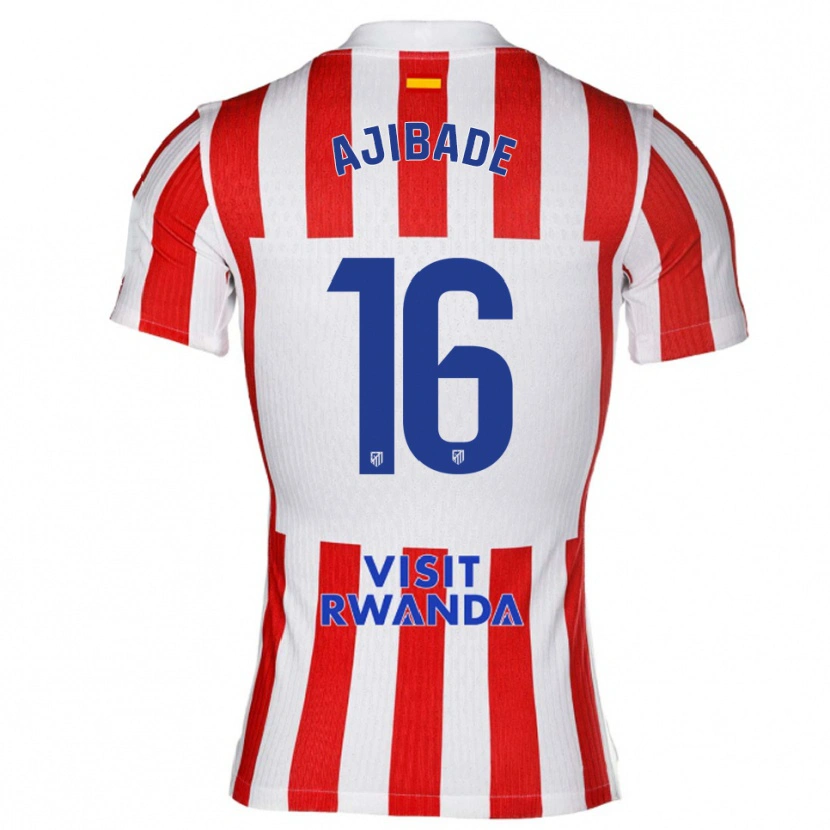 Danxen Mujer Camiseta Rasheedat Ajibade #16 Rojo Blanco 1ª Equipación 2025/26 La Camisa