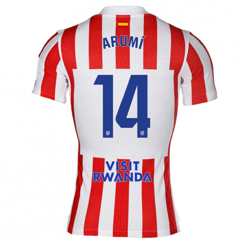 Danxen Mujer Camiseta Joel Arumí #14 Rojo Blanco 1ª Equipación 2025/26 La Camisa