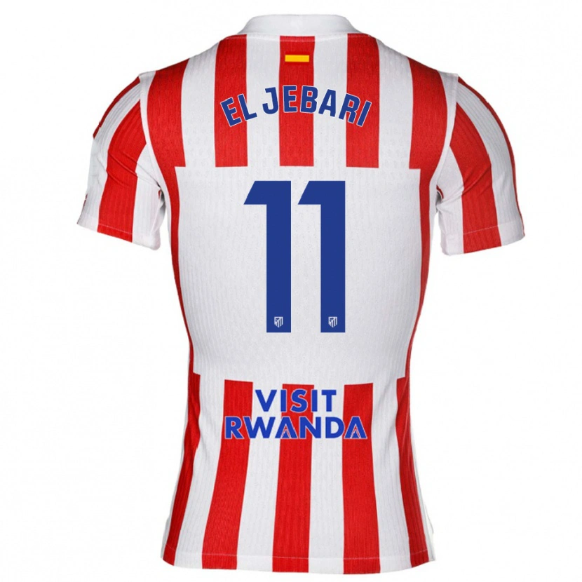 Danxen Mujer Camiseta Salim El Jebari #11 Rojo Blanco 1ª Equipación 2025/26 La Camisa