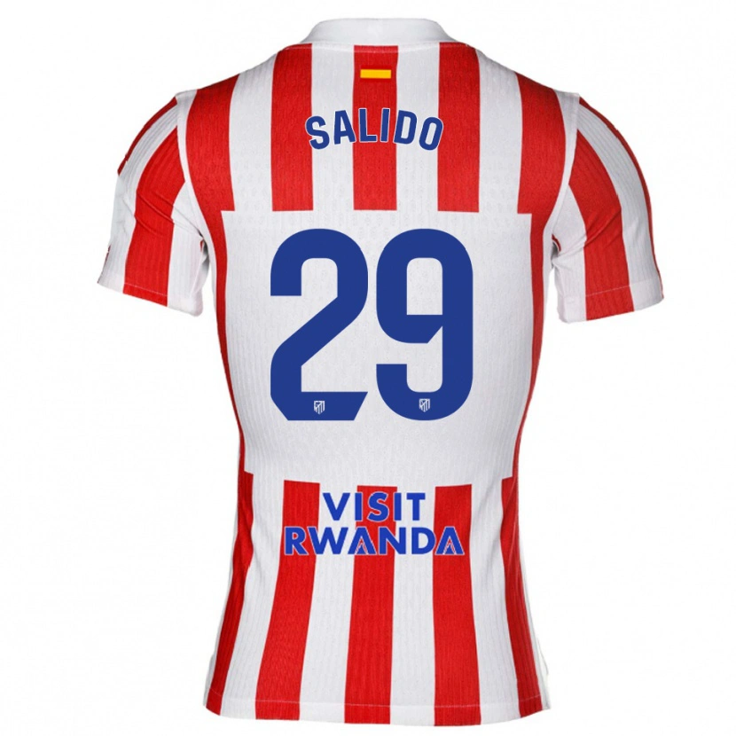 Danxen Mujer Camiseta Alberto Salido #29 Rojo Blanco 1ª Equipación 2025/26 La Camisa