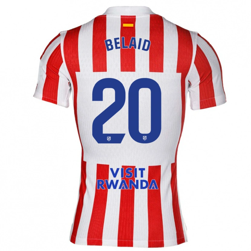 Danxen Mujer Camiseta Rayane Belaid #20 Rojo Blanco 1ª Equipación 2025/26 La Camisa