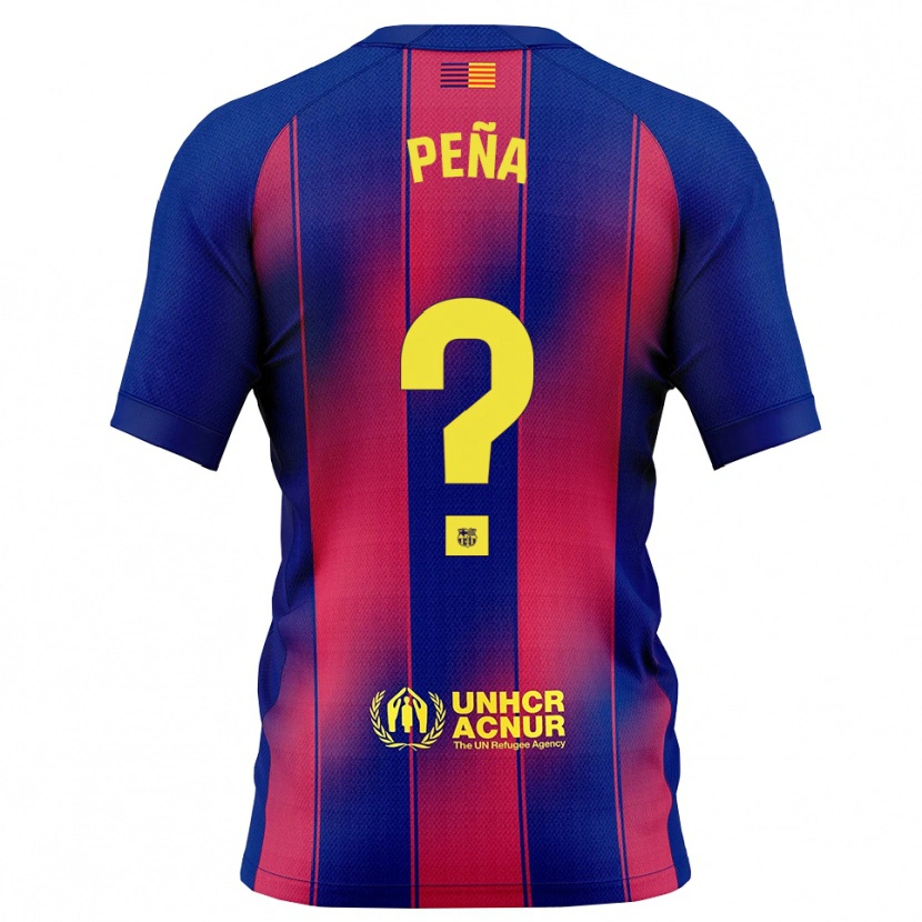 Danxen Mujer Camiseta Pablo Peña #0 Azul Rojo 1ª Equipación 2025/26 La Camisa