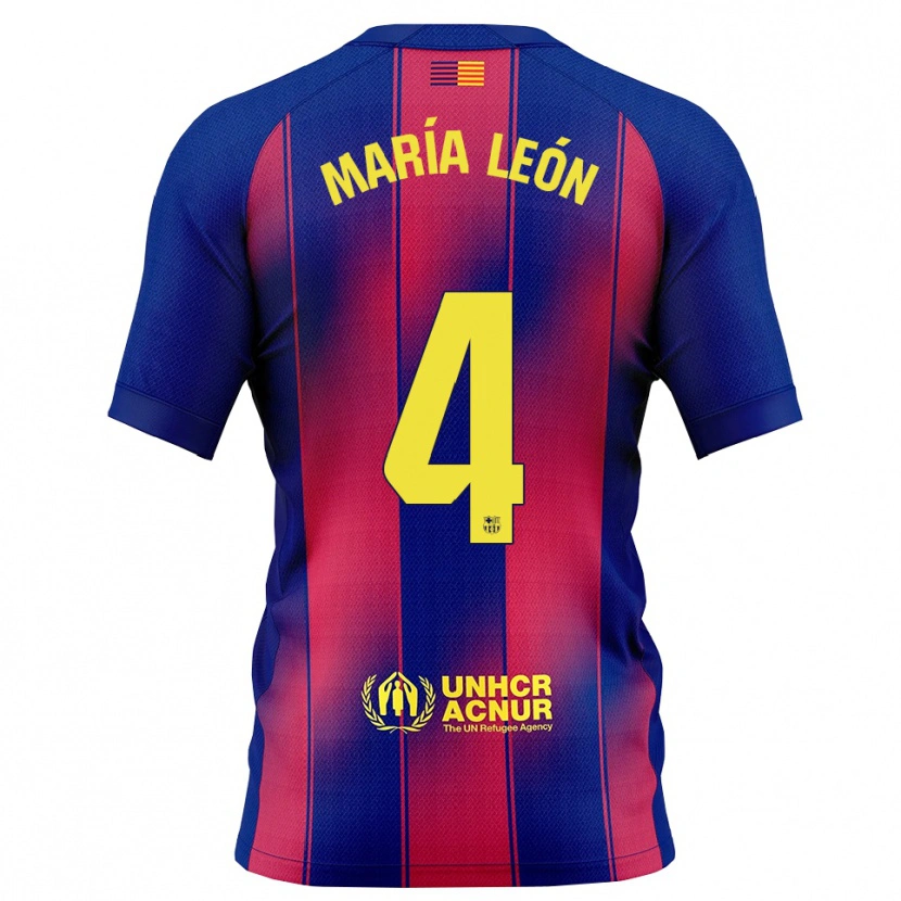 Danxen Mujer Camiseta María Pilar León #4 Azul Rojo 1ª Equipación 2025/26 La Camisa