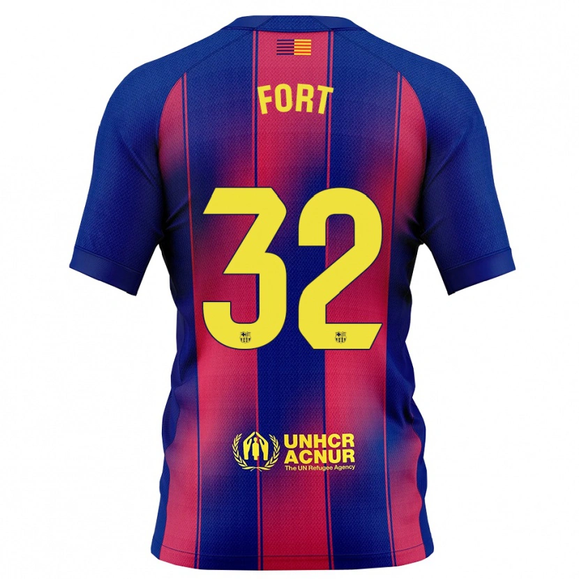 Danxen Mujer Camiseta Héctor Fort #32 Azul Rojo 1ª Equipación 2025/26 La Camisa