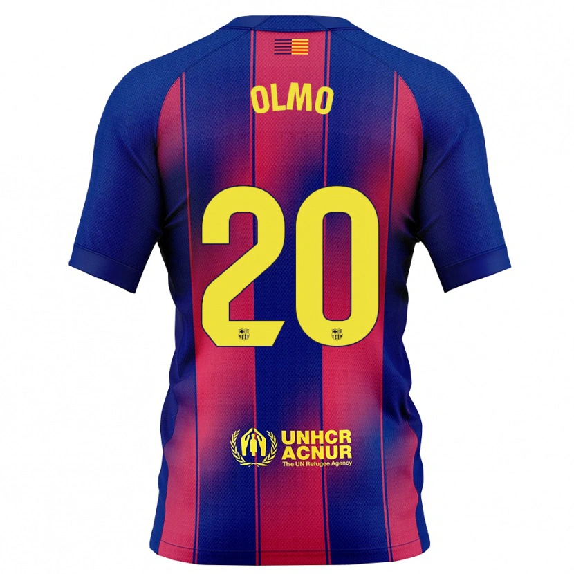 Danxen Mujer Camiseta Dani Olmo #20 Azul Rojo 1ª Equipación 2025/26 La Camisa