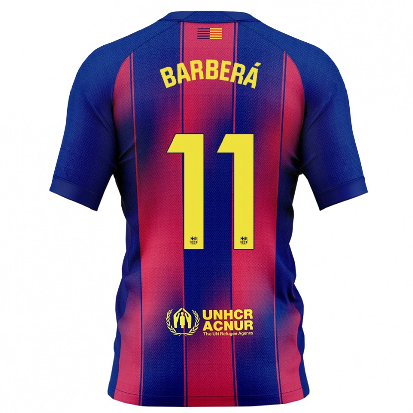 Danxen Mujer Camiseta Víctor Barberá #11 Azul Rojo 1ª Equipación 2025/26 La Camisa
