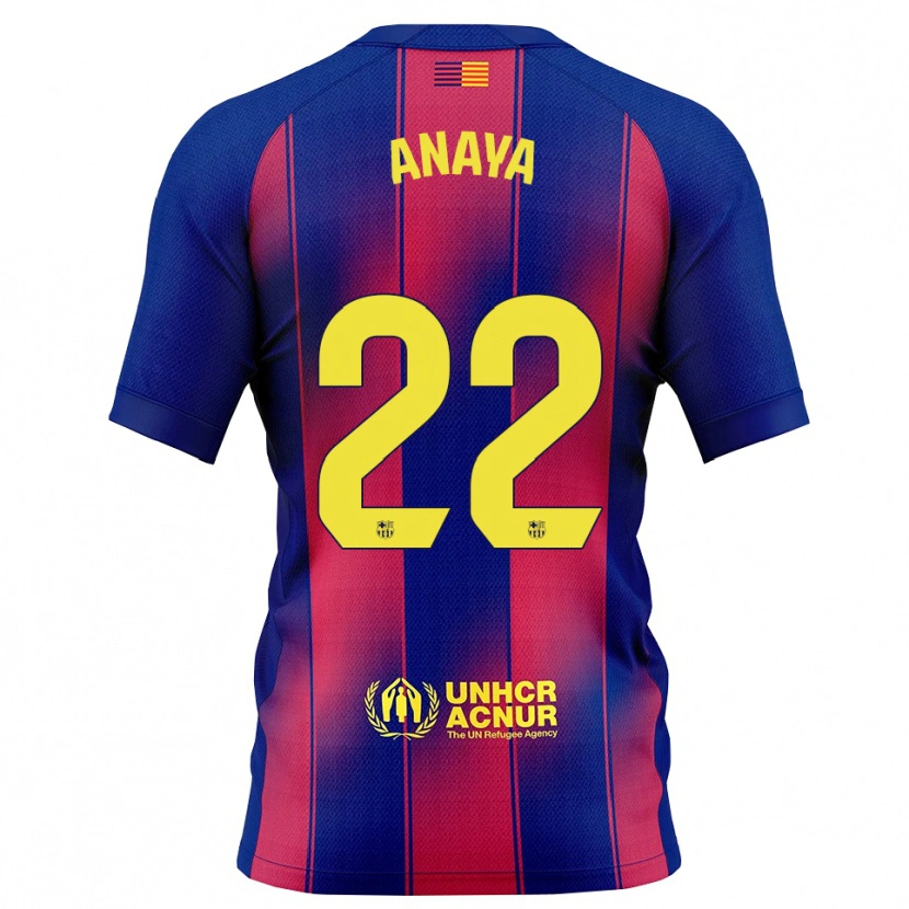 Danxen Mujer Camiseta Joan Anaya #22 Azul Rojo 1ª Equipación 2025/26 La Camisa