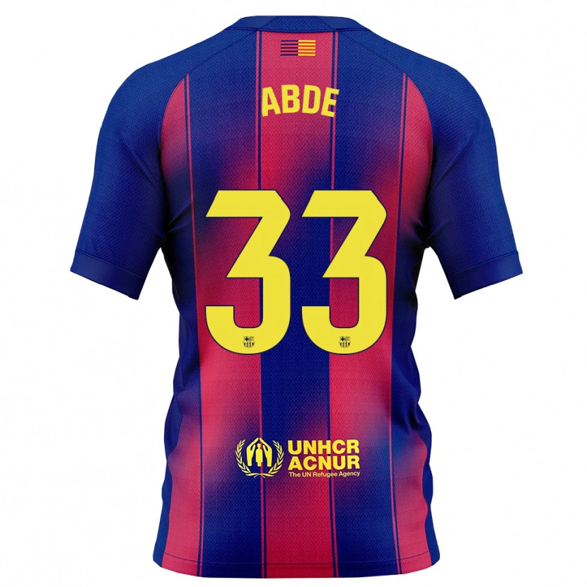 Danxen Mujer Camiseta Ez Abde #33 Azul Rojo 1ª Equipación 2025/26 La Camisa