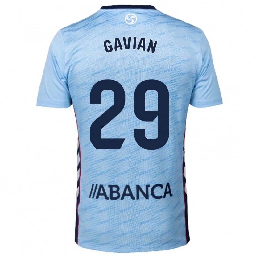 Danxen Mujer Camiseta Pablo Gavián #29 Celeste Rojo 1ª Equipación 2025/26 La Camisa