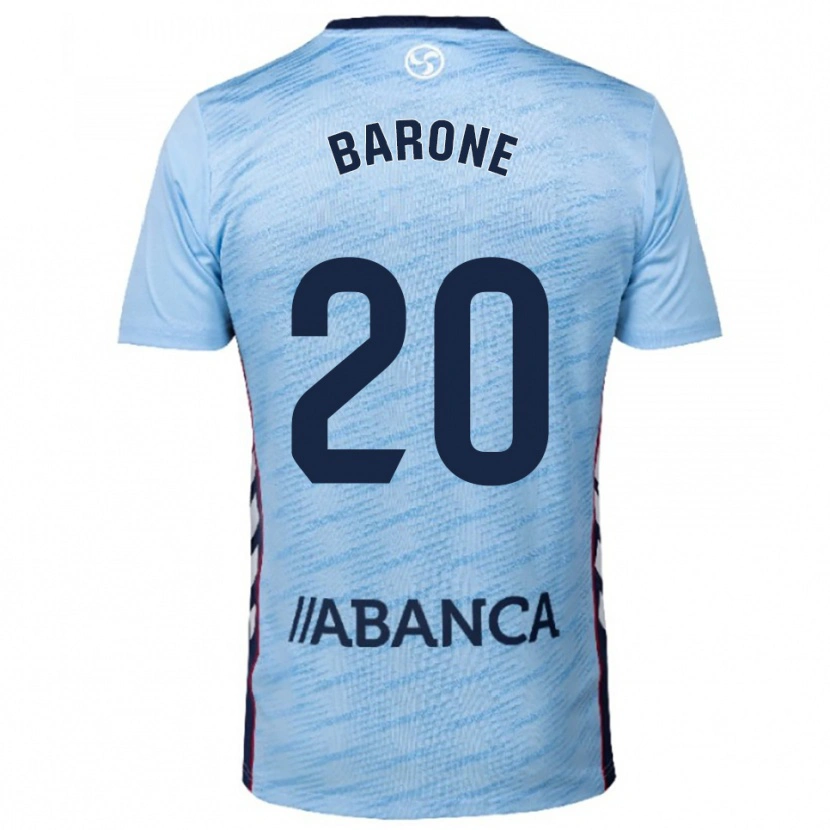 Danxen Mujer Camiseta Caio Barone #20 Celeste Rojo 1ª Equipación 2025/26 La Camisa