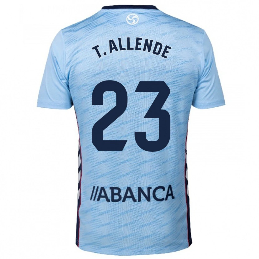 Danxen Mujer Camiseta Tadeo Allende #23 Celeste Rojo 1ª Equipación 2025/26 La Camisa