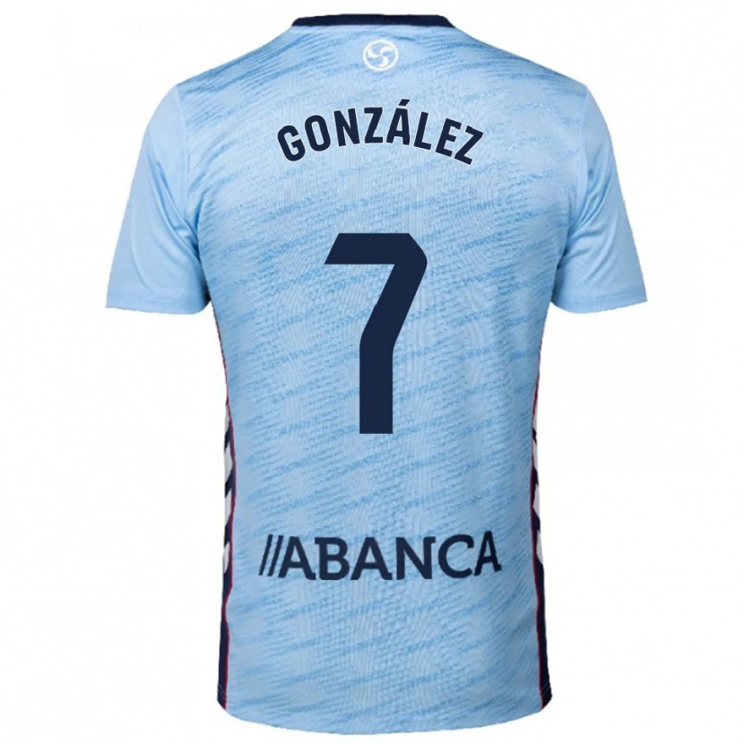 Danxen Mujer Camiseta Hugo González #7 Celeste Rojo 1ª Equipación 2025/26 La Camisa