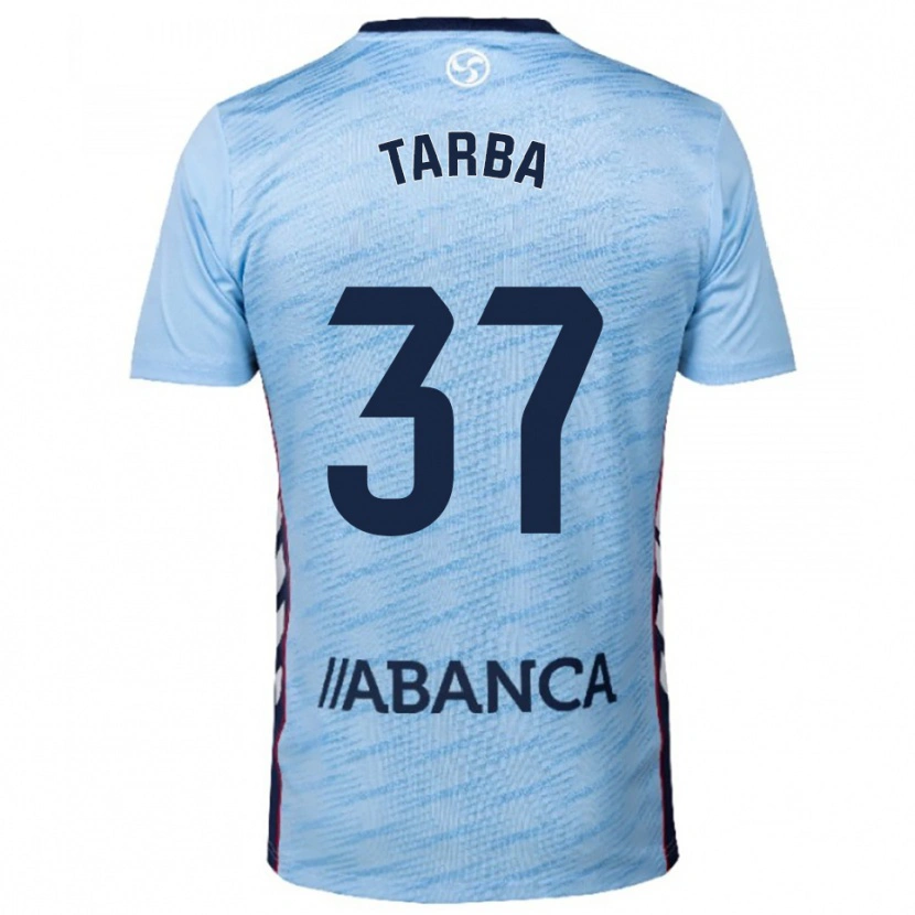 Danxen Mujer Camiseta Ianis Târbă #37 Celeste Rojo 1ª Equipación 2025/26 La Camisa