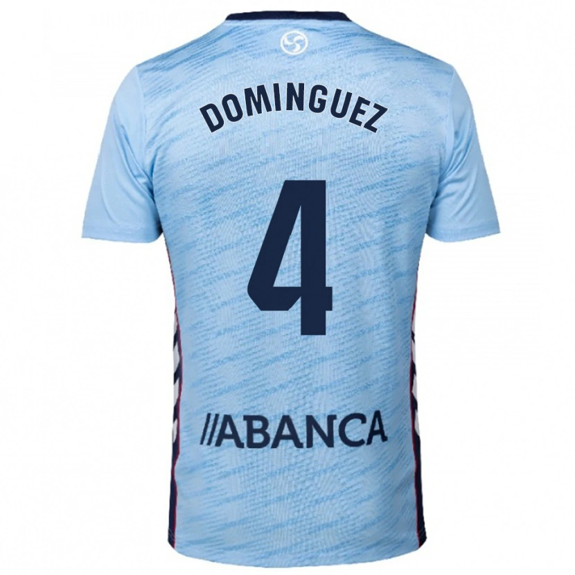 Danxen Mujer Camiseta Javi Domínguez #4 Celeste Rojo 1ª Equipación 2025/26 La Camisa