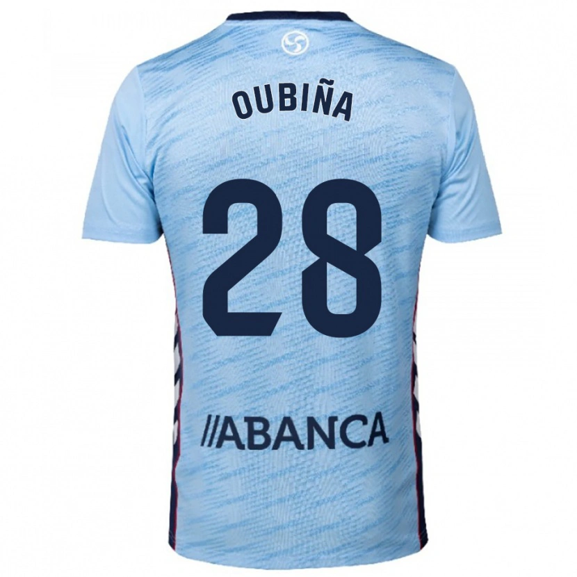Danxen Mujer Camiseta Jimena Oubiña #28 Celeste Rojo 1ª Equipación 2025/26 La Camisa