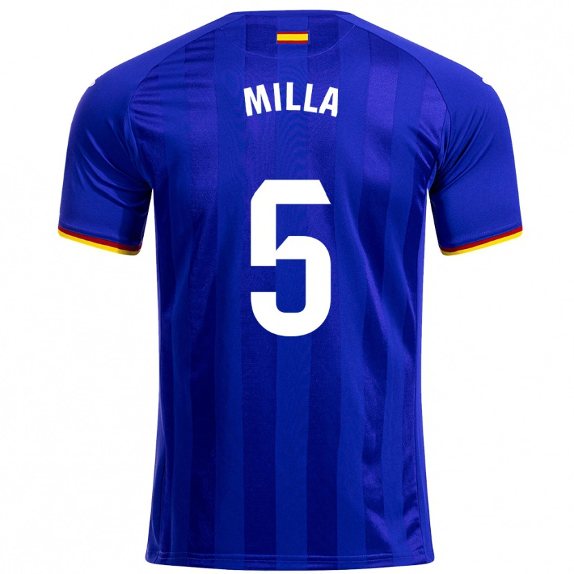 Danxen Mujer Camiseta Luis Milla #5 Azul Rojo Amarillo 1ª Equipación 2025/26 La Camisa